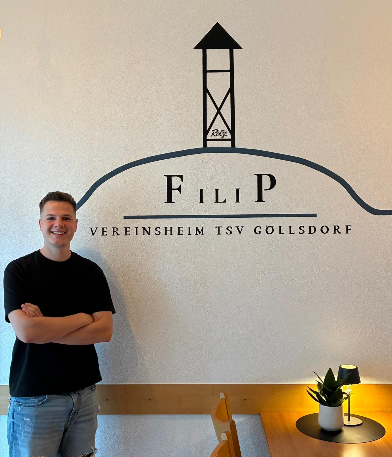 FiliP – Vereinsheim TSV Göllsdorf · Wandlogo im Lokal